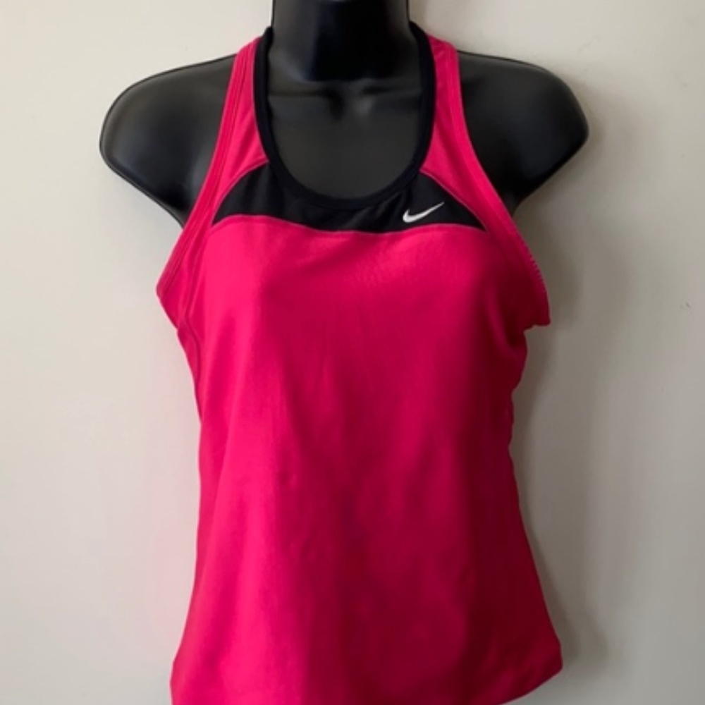 Nike Pink and Black Racerback Muscle Tee